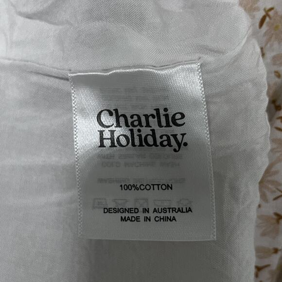 CHARLIE HOLIDAY ANTHROPOLOGIE Dress‎ Women 4 Orange Floral Boho Cottage 2803 - Picture 5 of 11